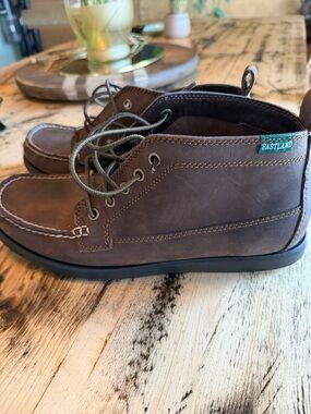 Eastland Brown Leather Moc-Toe Chukka Boots
